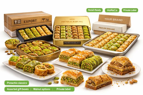Premium Turkish baklava assortment selection for wholesalers and retailers